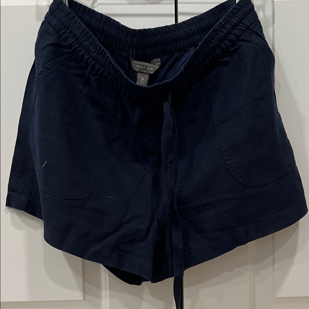 Point Sur by J. Crew Navy Women's Linen Shorts